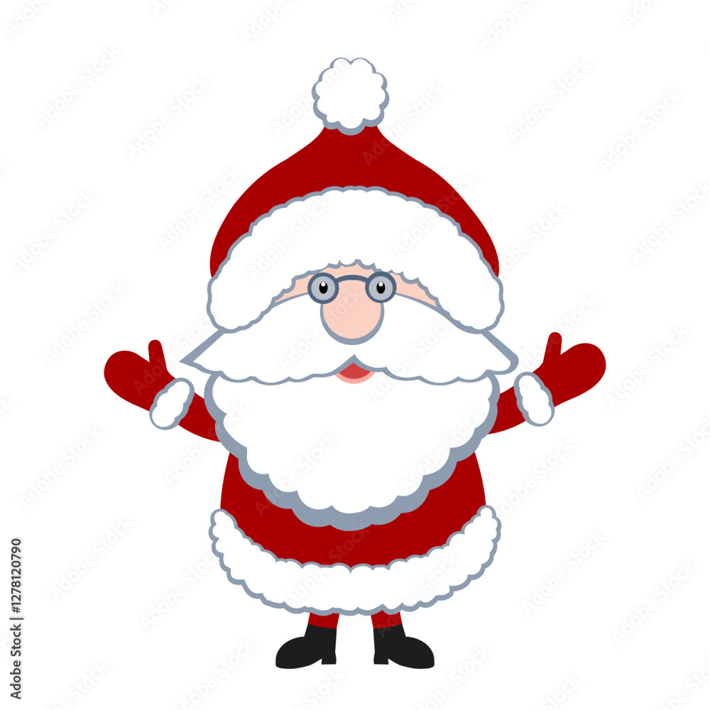 Santa Claus flat icon for winter holidays. Mascot vector Flat design .