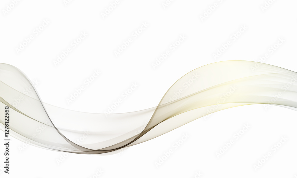 Fotografie Transparent smoky wave flow, metallic gradient , abstract wave background, design element