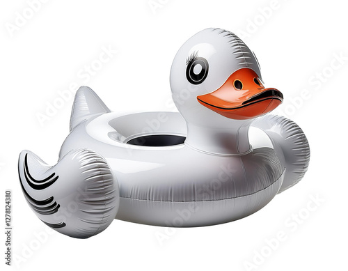 Children's duck swimming ring isolated on transparent background