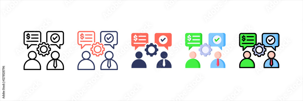 Negotiation Multistyle Icon Set