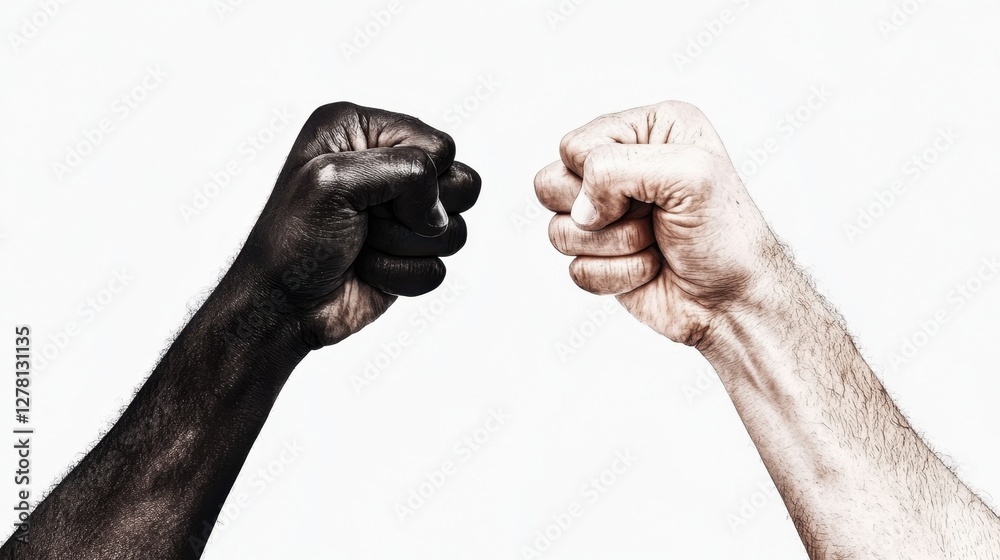 Fototapeta premium Solidarity strength: unity expressed fists
