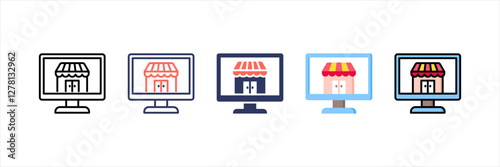 Online Shop Multistyle Icon Set