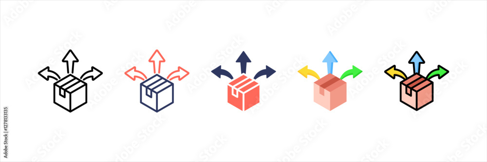 Distribution Multistyle Icon Set Distribution Multistyle Icon Set