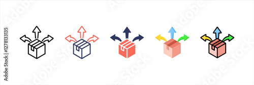 Distribution Multistyle Icon Set