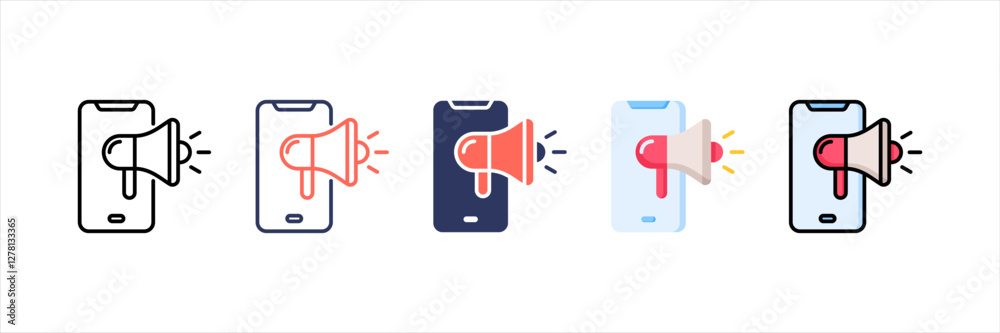 Mobile Marketing Multistyle Icon Set Mobile Marketing Multistyle Icon Set