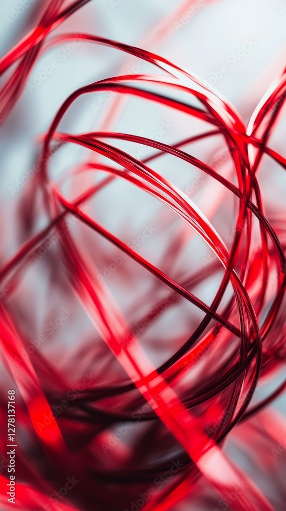 Intricate Red Lines Abstract Technology Art Intricate Red Lines Abstract Technology Art