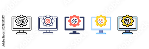 Electronic Multistyle Icon Set