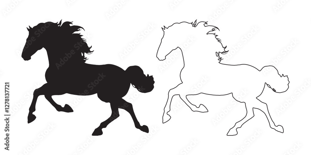 Black Running Horse Silhouette - Simple Running Horse Representation - Running Horse Vector - Running Horse Illustration - Running Horse Vector - Running Horse Outline Vector - Running Horse Icon
Black Running Horse Silhouette - Simple Running Horse Representation - Running Horse Vector - Running Horse Illustration - Running Horse Vector - Running Horse Outline Vector - Running Horse Icon