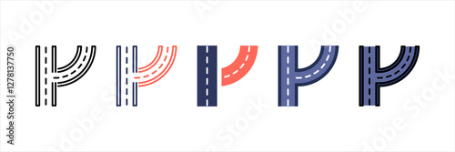 Road Multistyle Icon Set