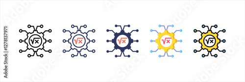 Mathematics Multistyle Icon Set