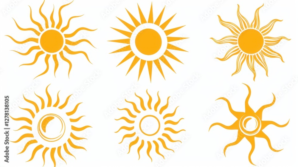 Radiant Sun: A Stunning Collection of Simple Vector Icons Radiant Sun: A Stunning Collection of Simple Vector Icons