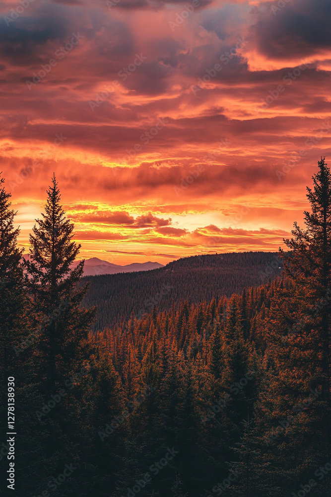 Obraz premium sunset in the mountains