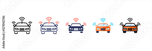 Autonomous Vehicles Multistyle Icon Set