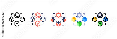 Blockchain Multistyle Icon Set