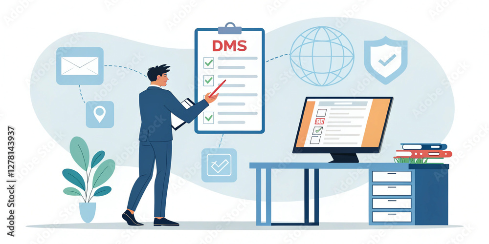 Concept of Document Management System (DMS) in Business, Enhancing Efficiency and Organization Concept of Document Management System (DMS) in Business, Enhancing Efficiency and Organization