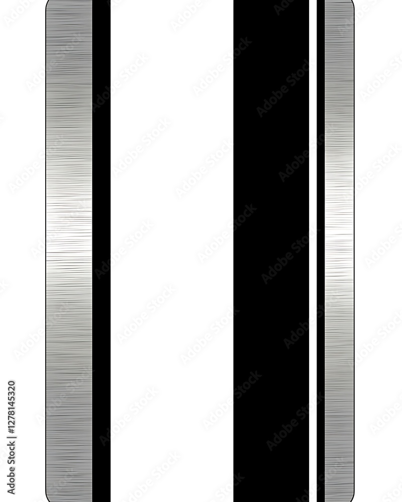 Black & white racing stripes on brushed metal