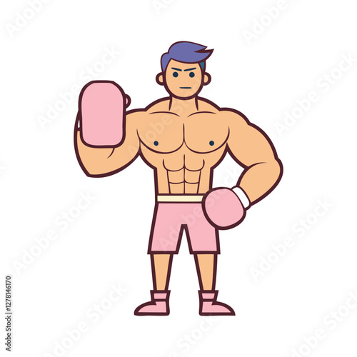 illustration of a cartoon boxer