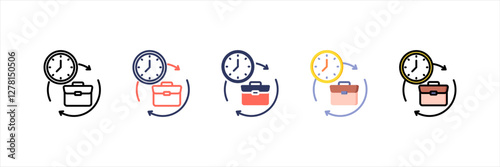 Working Hours Multistyle Icon Set