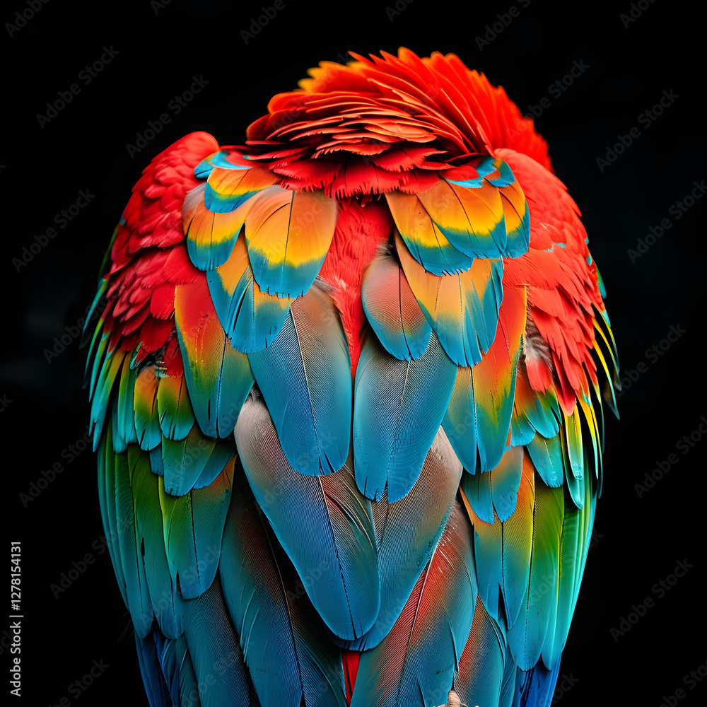 Fototapeta premium Close-Up of Colorful Parrot Feathers