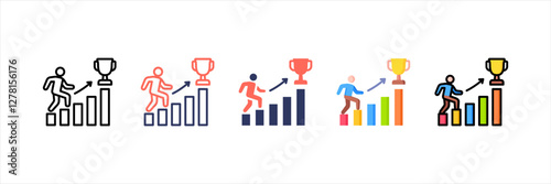 Achieving Goal Multistyle Icon Set