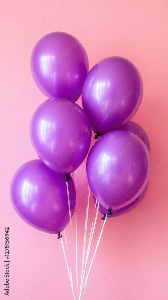 custom made wallpaper toronto digitalBunch of Purple Balloons Floating Against a Pink Background for Celebration and Festive Occasions with Joyful Mood and Bright Color Palette