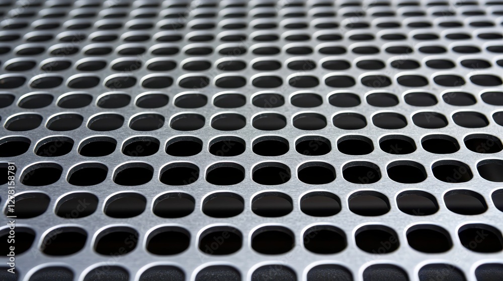 Metallic Surface with Circular Holes for Industrial Backgrounds Metallic Surface with Circular Holes for Industrial Backgrounds