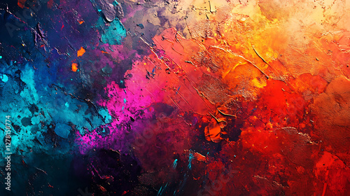 Textured and colorful abstract art featuring different vibrant hues