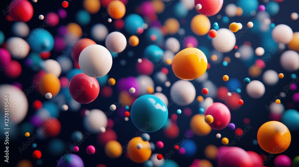 Colorful Abstract Spheres Floating in a Dark Background Colorful Abstract Spheres Floating in a Dark Background
