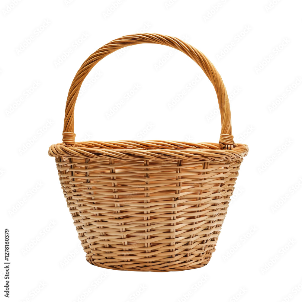 round wicker basket with sturdy handle, perfect for storage or decoration. Its natural color and texture add rustic charm to any setting round wicker basket with sturdy handle, perfect for storage or decoration. Its natural color and texture add rustic charm to any setting