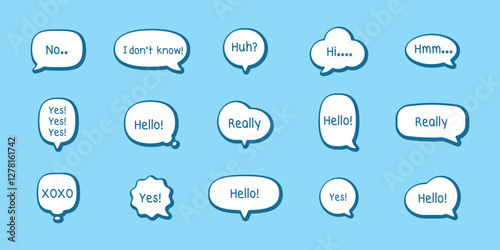 Speech Bubble set. Talk bubble. Cloud speech bubbles collection. Vector
