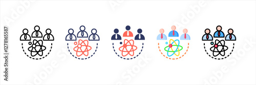 Scientific Community Multistyle Icon Set