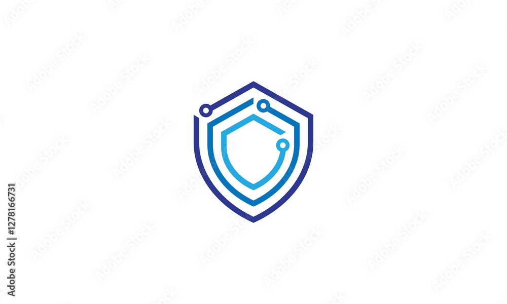 Circuit Shield minimalistic technology Logo Design Circuit Shield minimalistic technology Logo Design