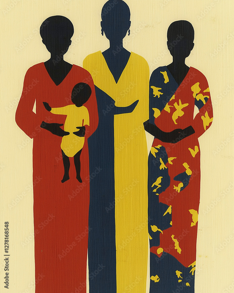 Vibrant Cultural Mosaic of Women and Child in Traditional Dress Celebrating Diversity Vibrant Cultural Mosaic of Women and Child in Traditional Dress Celebrating Diversity