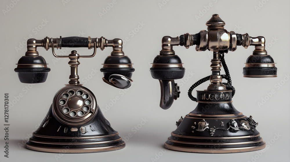 custom made wallpaper toronto digitalVintage Rotary Dial Phone - Timeless Communication Design from the Early 20th Century