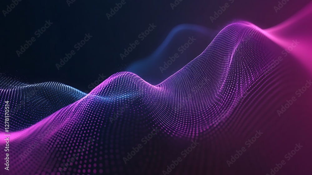 Abstract Purple And Blue Digital Wave Pattern Abstract Purple And Blue Digital Wave Pattern