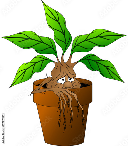mandrake in a flower pot, character