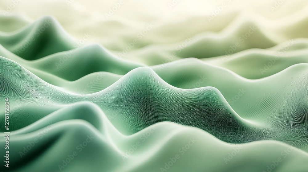 Obraz premium Green undulating texture showing soft hills and valleys in a landscape