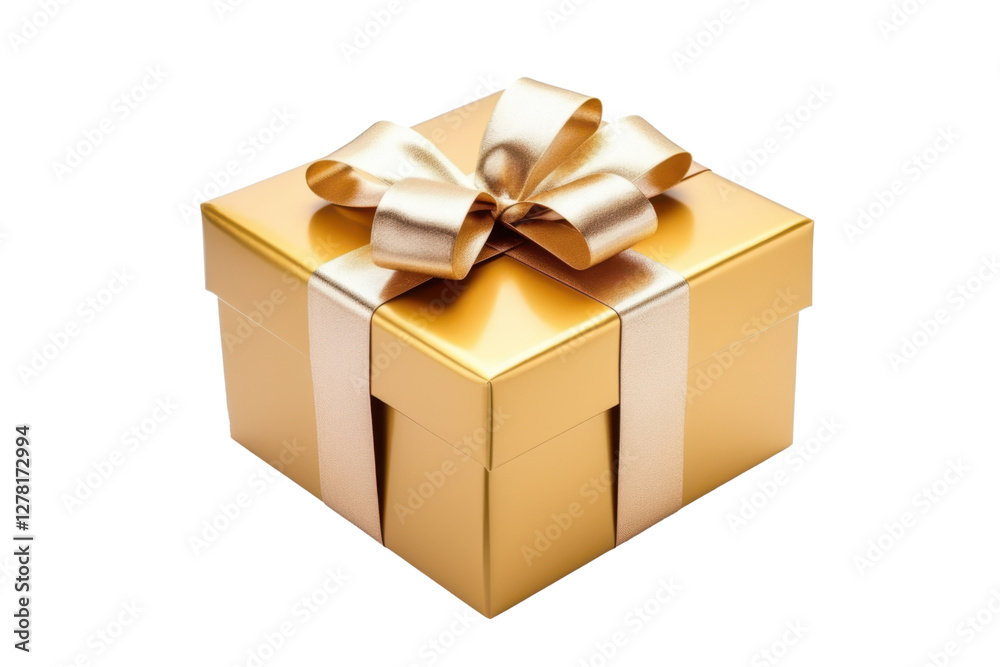 Obraz premium golden gift box isolated on white or transparent png