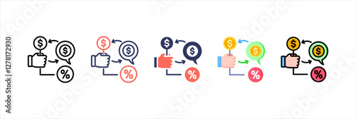 Bidding Multistyle Icon Set