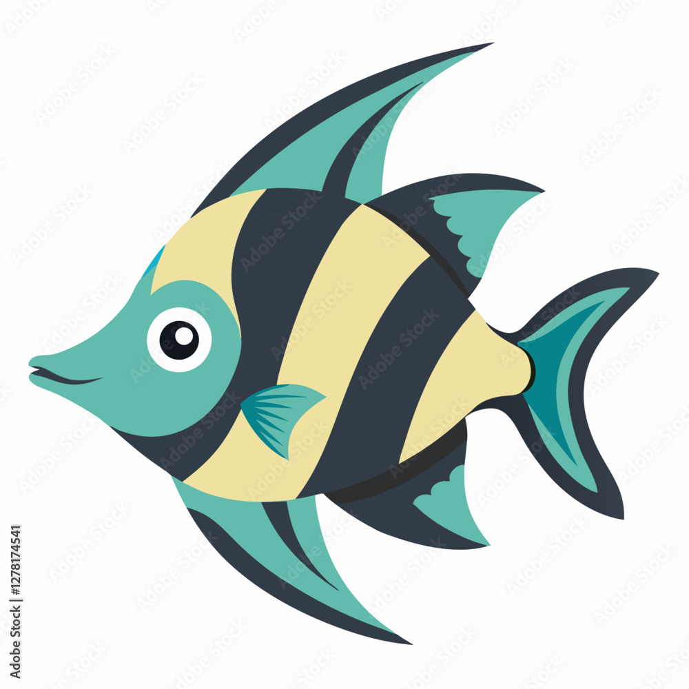 Obraz premium cartoon cute platy fish.Colorful illustration fish on white background Pro Vector. Suitable for children's books on zoology, sticker, mascot,logo.