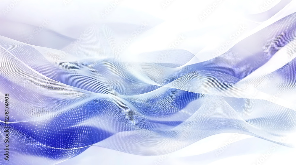 Obraz premium Abstract Blue White Wave Pattern Design
