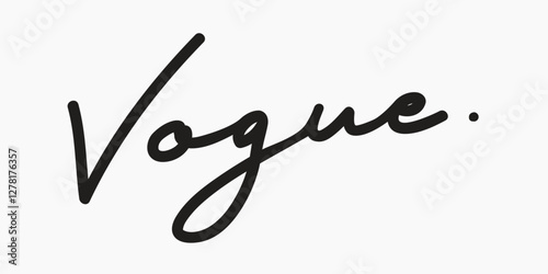 Vogue word, black calligraphy collage element vector