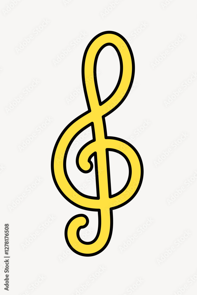 Treble clef illustration vector Treble clef illustration vector