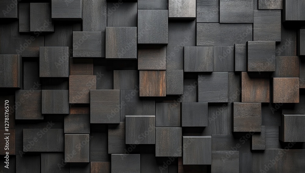 Abstract geometric pattern with dark black and anthracite gray tones, showcasing symmetry and texture.
