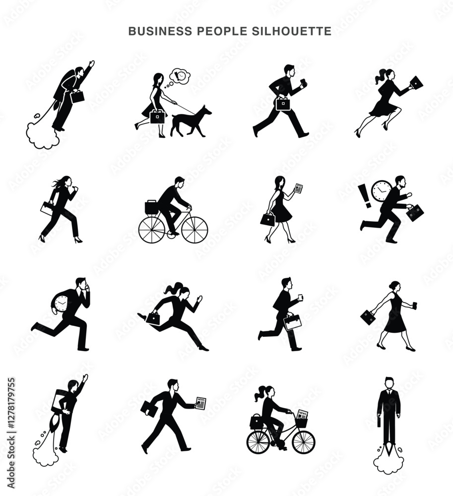 Naklejka premium business people silhouette symbol icons vector design