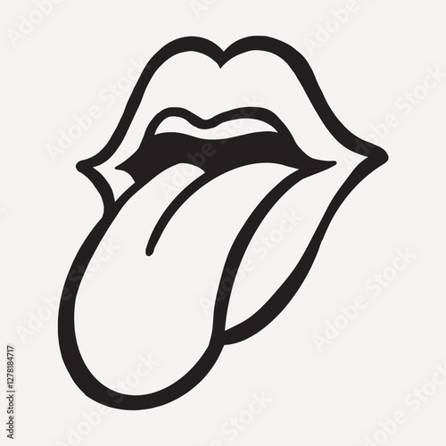 Woman's lips with tongue