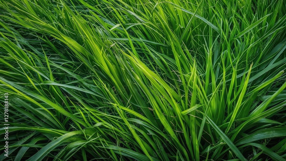 Close-up of lush green grass blades in natural outdoor setting with vibrant texture and detailed structure. Close-up of lush green grass blades in natural outdoor setting with vibrant texture and detailed structure.