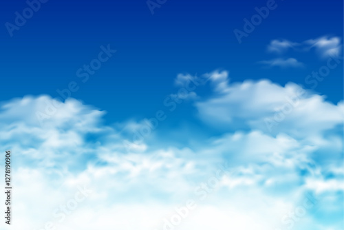 blue sky and bright white clouds themed background