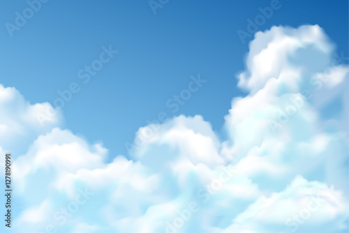 real background of bright clouds with a blue sky mixed with white