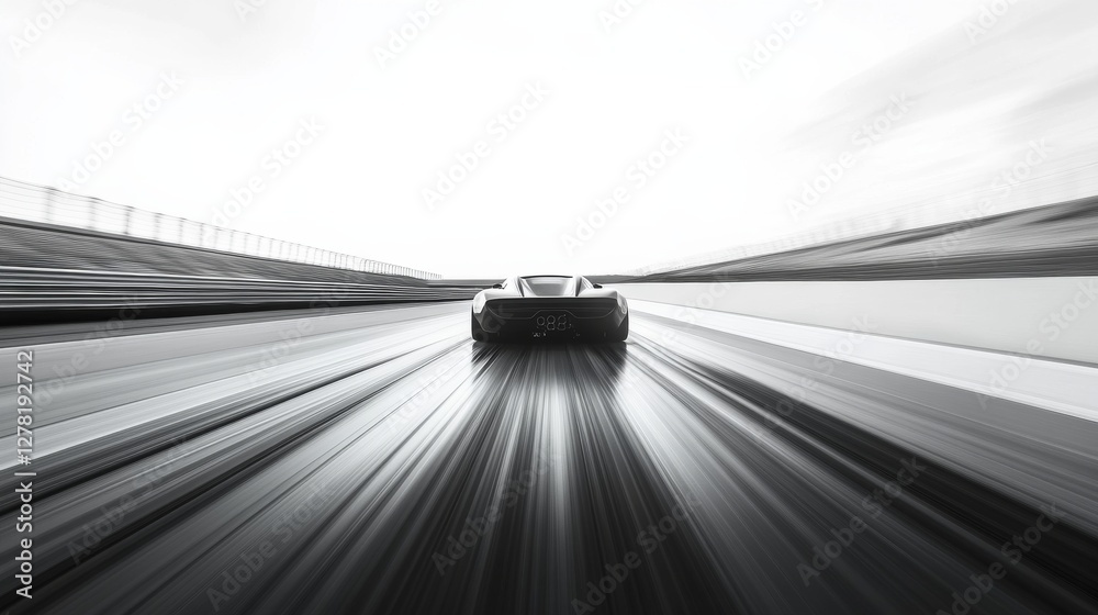 Obraz premium Drag racing car in a straight-line speed trial. Featuring precision and velocity